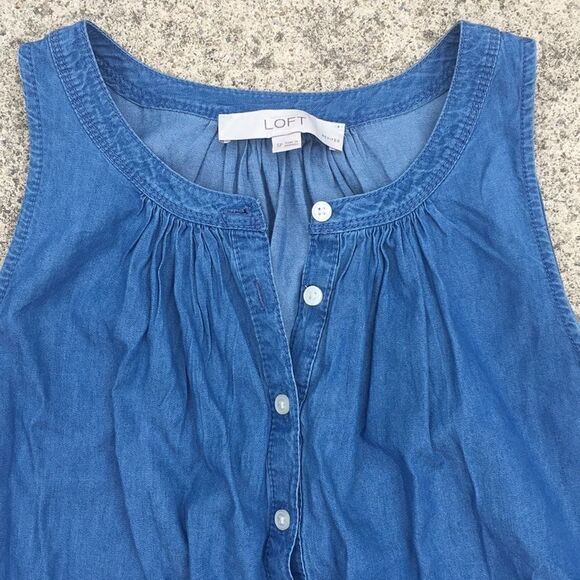 New Loft Chambray drop waist dress. Small - Picture 5 of 6